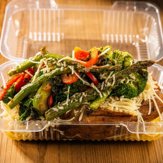 Veggie Delight - Topped with Vegan Gravy Cheese
